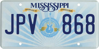 MS license plate JPV868