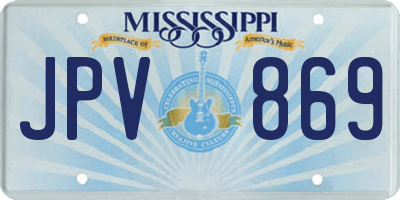 MS license plate JPV869