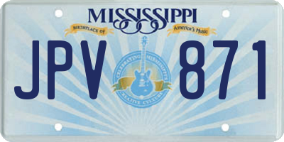 MS license plate JPV871