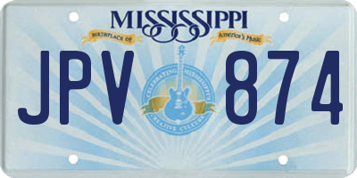 MS license plate JPV874
