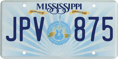 MS license plate JPV875