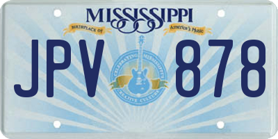 MS license plate JPV878