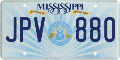 MS license plate JPV880