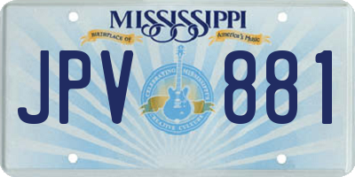 MS license plate JPV881