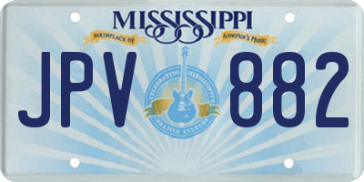 MS license plate JPV882