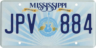 MS license plate JPV884
