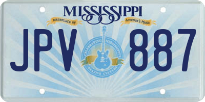 MS license plate JPV887
