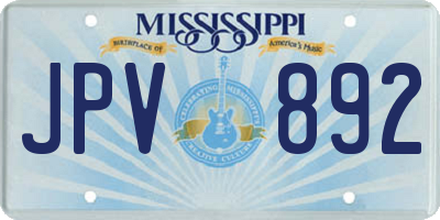 MS license plate JPV892