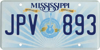 MS license plate JPV893