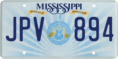 MS license plate JPV894