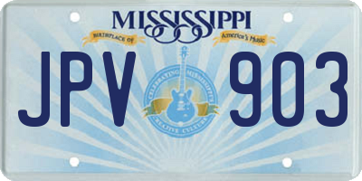 MS license plate JPV903