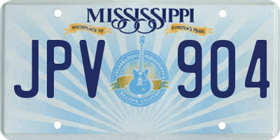 MS license plate JPV904