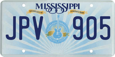MS license plate JPV905