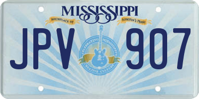 MS license plate JPV907