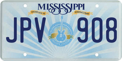 MS license plate JPV908