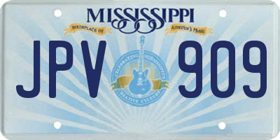 MS license plate JPV909