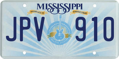 MS license plate JPV910