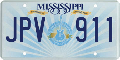 MS license plate JPV911