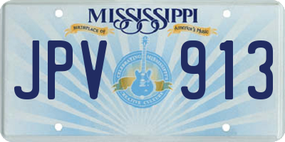 MS license plate JPV913