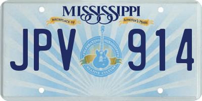 MS license plate JPV914