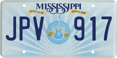 MS license plate JPV917
