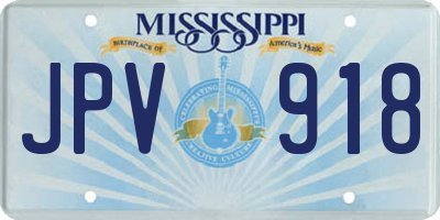 MS license plate JPV918