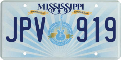 MS license plate JPV919