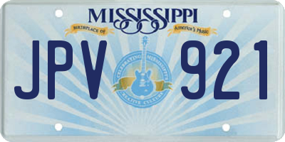 MS license plate JPV921