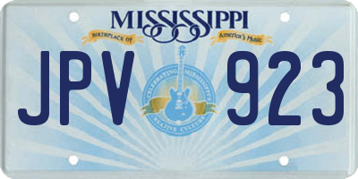 MS license plate JPV923