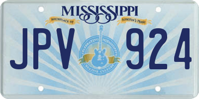 MS license plate JPV924