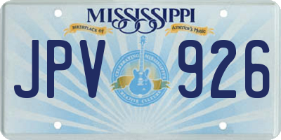 MS license plate JPV926
