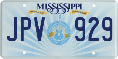 MS license plate JPV929