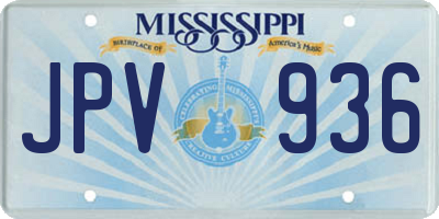 MS license plate JPV936