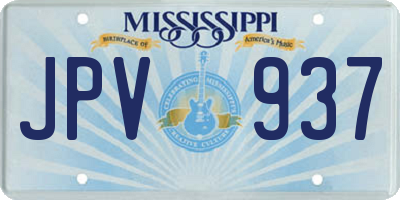 MS license plate JPV937