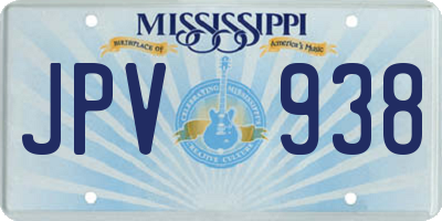 MS license plate JPV938