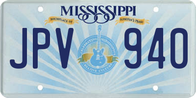 MS license plate JPV940