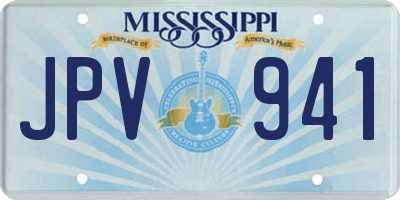 MS license plate JPV941