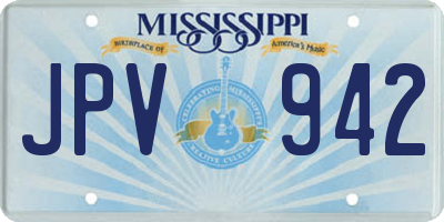 MS license plate JPV942