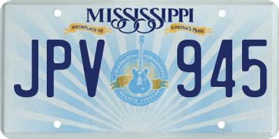 MS license plate JPV945