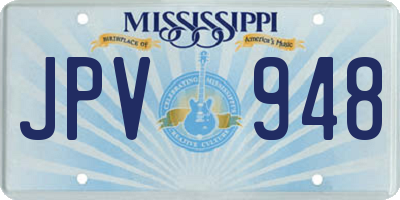 MS license plate JPV948