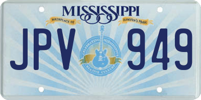 MS license plate JPV949