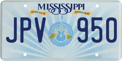 MS license plate JPV950