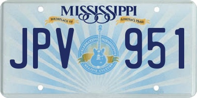 MS license plate JPV951