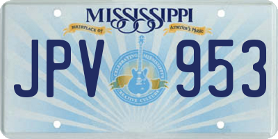 MS license plate JPV953