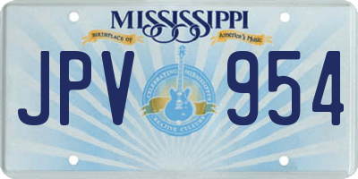 MS license plate JPV954