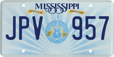 MS license plate JPV957