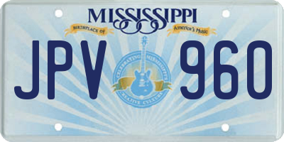 MS license plate JPV960