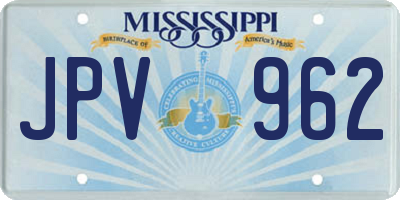 MS license plate JPV962