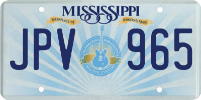 MS license plate JPV965