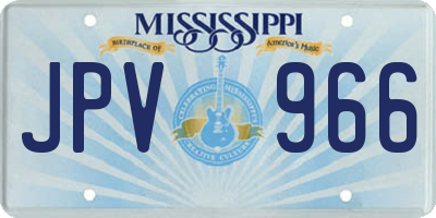 MS license plate JPV966